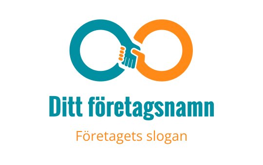 Modern logotypdesign med sammanlänkade cirklar i teal och orange