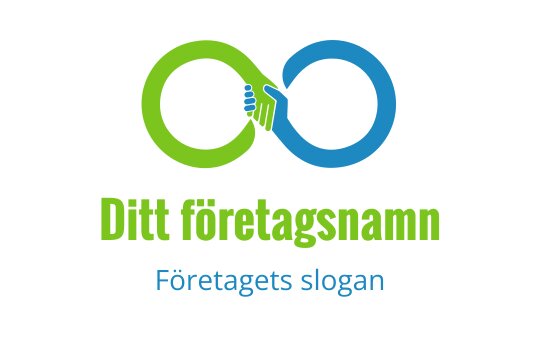 Sammanlänkade gröna och blå cirklar med en handskakningslogotyp