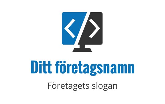 Modern logotypdesign med en delad datorskärm och kodningssymboler