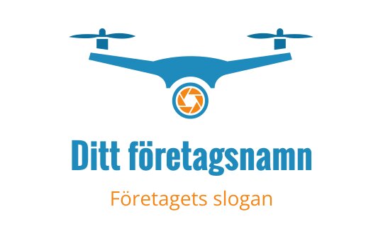 Modern logotypdesign för en drönare med ett kamerahus i mitten