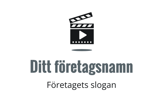Modern logotypdesign med filmklappa och play-knappselement