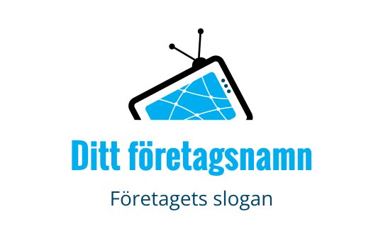 Modern blå logotypdesign med en geometrisk form och linjer