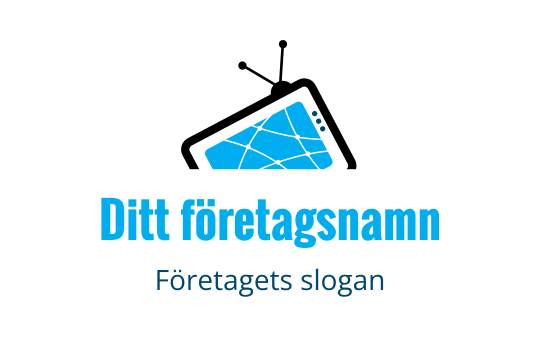 Modern blå logotypdesign med en geometrisk form och linjer