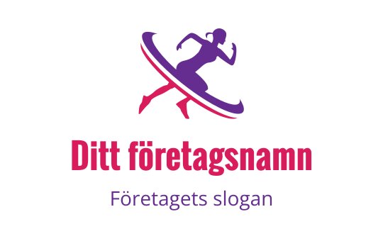 Dynamisk logotypdesign med en silhuett av en löpare på en surfbräda