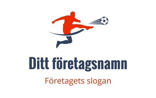Dynamisk logotypdesign med en spelare som sparkar en fotboll