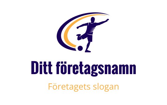 Dynamisk logotypdesign med en spelare i rörelse med en boll