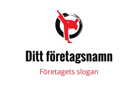 Dynamisk kampsport logo design med en röd silhuett i rörelse