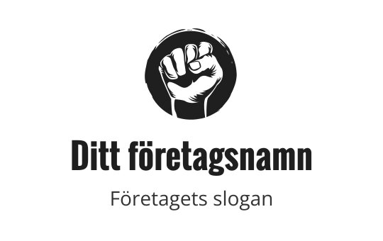 Fet knytnäve logo design inom en cirkulär kontur