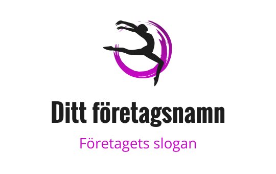 Dynamisk dansare logo design med en livlig lila cirkulär bakgrund