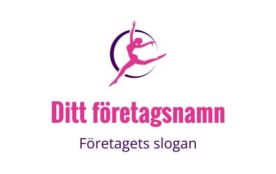 Dynamisk dansare logo design i rosa och lila nyanser