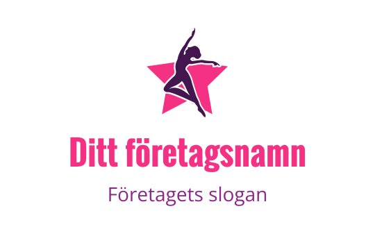 Dynamisk dansare logo design med en rosa stjärnbakgrund