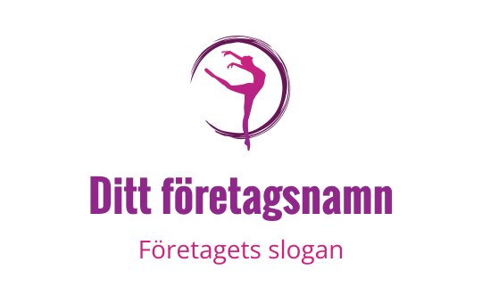 Elegant dansare logo design i rosa med cirkulär accent