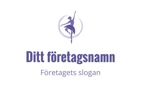 Elegant dansare logo design i lila med en cirkulär ram