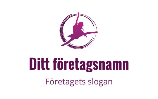 Dynamisk dansare logo design i livlig lila med cirkulära accenter