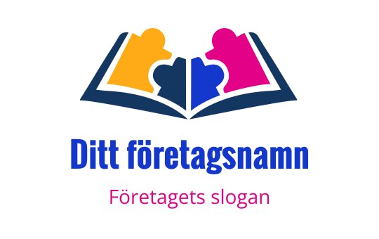 Färgglada pusselbitar som kommer från en öppen bok logo design