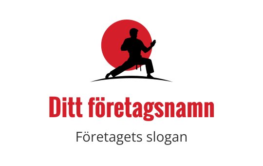 Dynamisk logotypdesign med en silhuett mot en röd cirkel