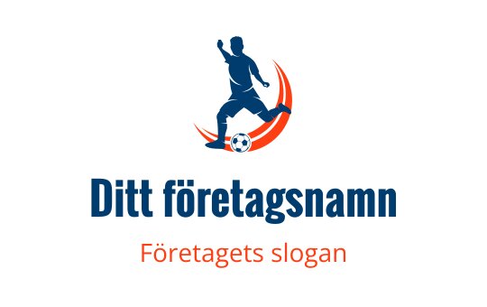 Dynamisk logotypdesign med en fotbollsspelare i aktion och livliga färger