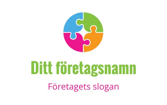 Färgglad pusselbit logo design i en cirkulär arrangemang