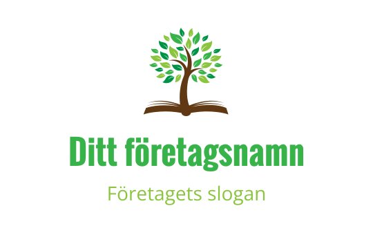 Modern trädlogo med gröna blad och en brun stam