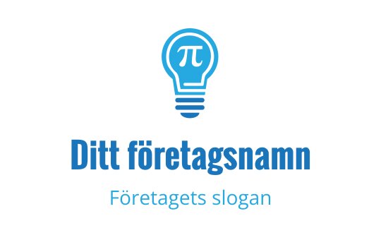 Ljusglödlampa logo design med en pi-symbol i blått
