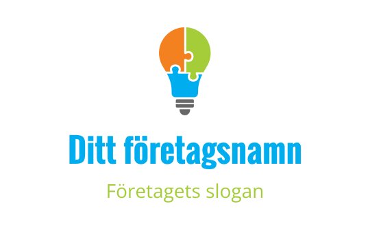 Färgglad glödlampa logo design med pusselbitar