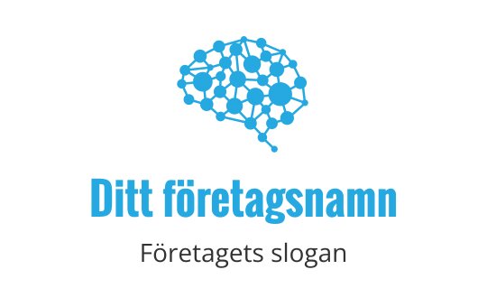Kreativ blå hjärnlogo med sammanlänkade noder och linjer