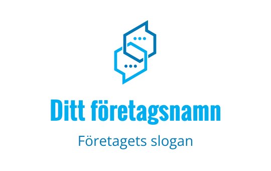 Modern blå logotypdesign med sammanlänkade former och pratbubblor