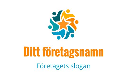 Färgglad logotypdesign med en stjärna omgiven av abstrakta figurer