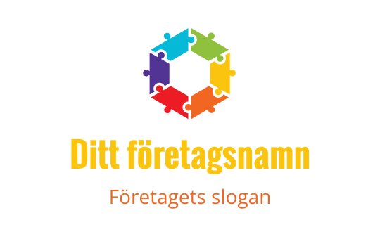 Färgglad pusselbit logo design i hexagonal arrangemang