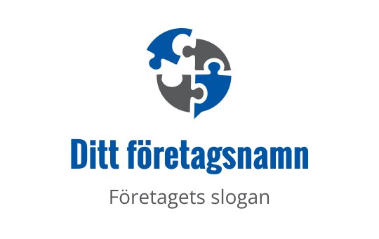 Modern pusselbit logo design i blå och grå nyanser