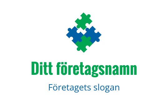 Färgglad pusselbit logo design i gröna och blå nyanser