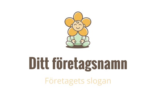 Lekfullt blommologo med ett leende ansikte och mjuka färger