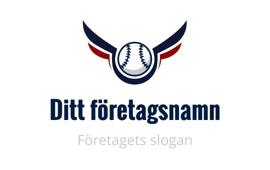 Fet logotypdesign med ett cirkulärt emblem med vingar och basebollinslag