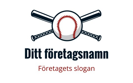 Baseball logo med korsade klubbor och en sydd boll i mitten