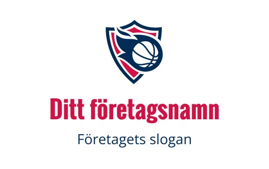 Dynamisk basketlogo med en sköld och stiliserad boll