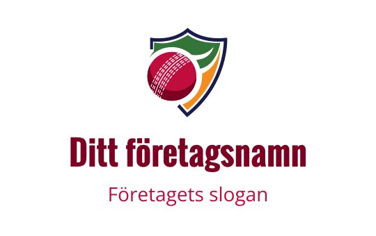 Färgglad logotypdesign med en röd frukt och gröna blad på en sköld