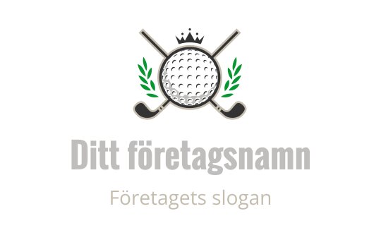 Elegant golf logo med en golfboll och korsade klubbor