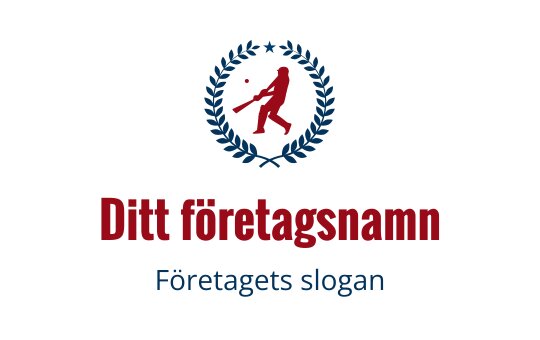 Dynamisk logotypdesign med en spelare i aktion omgiven av lagerblad