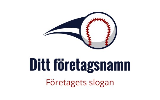 Dynamisk logotypdesign med en baseboll och sömnadsdetaljer