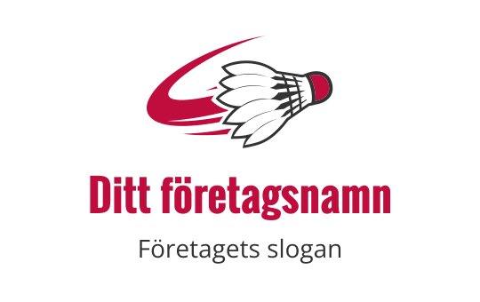 Dynamisk logotypdesign med en fjäderboll och rörelselinjer