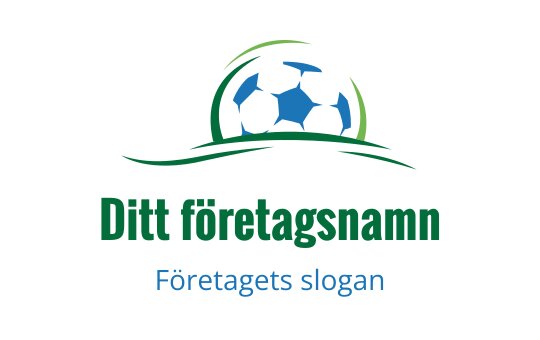 Modern logotypdesign med en fotboll och gröna vågelement