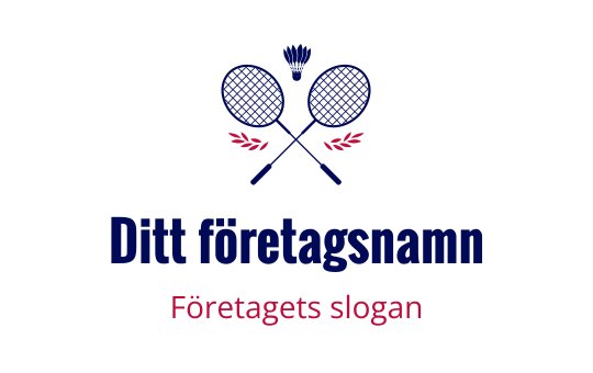 Korsade badmintonracketar logo design med en fjäderboll ovanför
