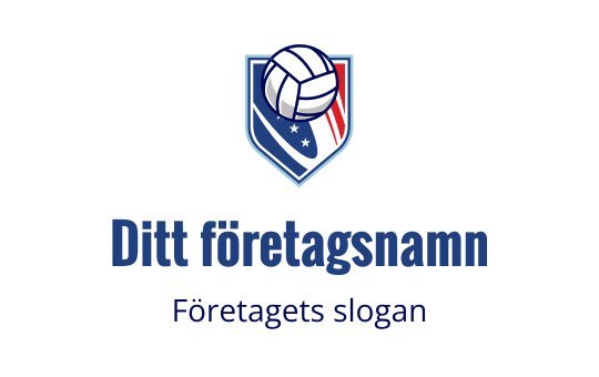 Sköldformad logotypdesign med en volleyboll och dynamiska färger
