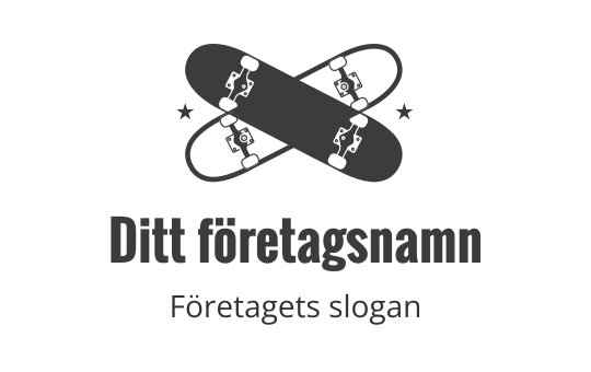 Tydlig skateboardlogo med korsade brädor och stjärnor
