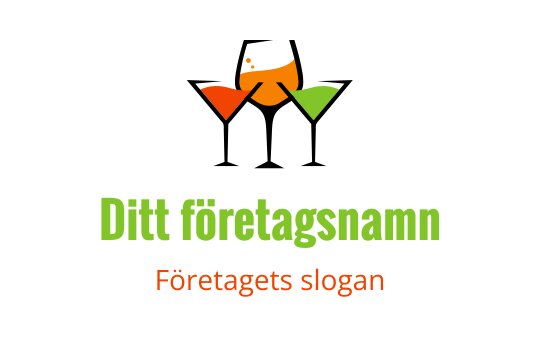 Färgglad logotypdesign med abstrakta former i orange, grönt och gult