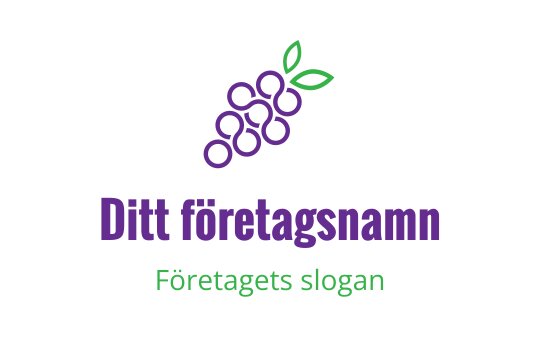 Livlig druvklase logo design med gröna blad och lila accenter