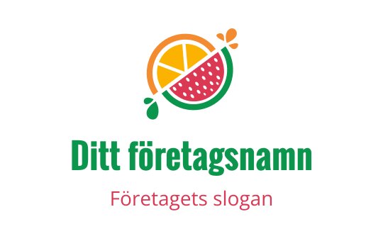 Färgglad logotypdesign med citrusfrukt och vattenmelonelement