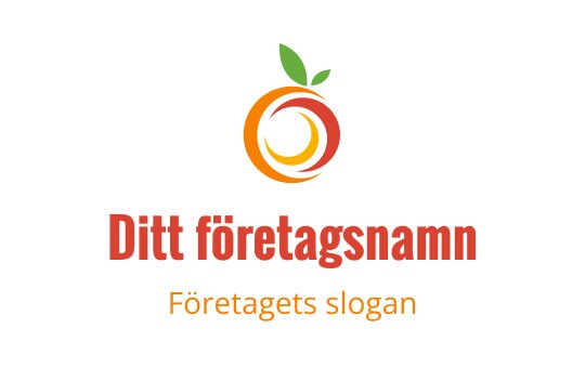 Vibrant orange och grön logo design med cirkulära element och blad