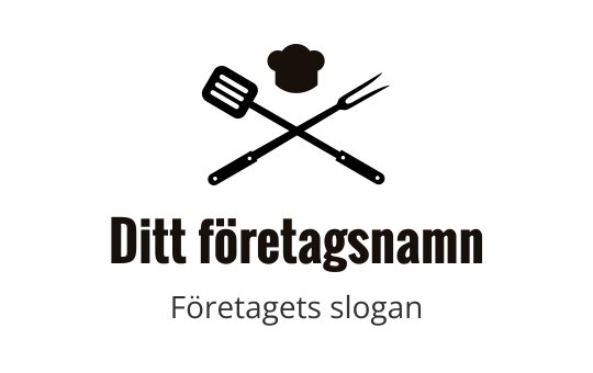 Modern logo design med en kockhatt ovanför fet text
