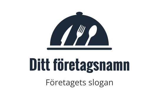 Elegant logotypdesign med en klocka och bestickdetaljer